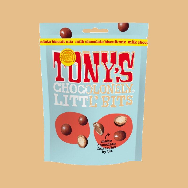 Tony's Chocolonely Littl' Bits Milk Chocolate Biscuit Mix 100g
